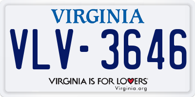 VA license plate VLV3646