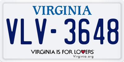 VA license plate VLV3648