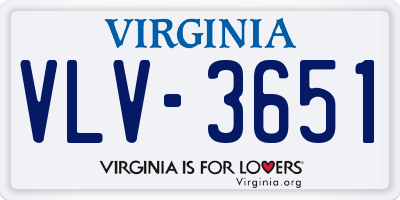VA license plate VLV3651