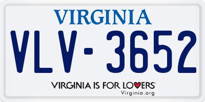 VA license plate VLV3652
