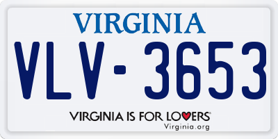 VA license plate VLV3653