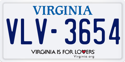 VA license plate VLV3654