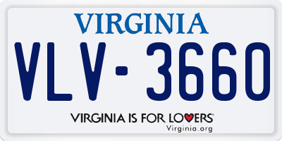 VA license plate VLV3660
