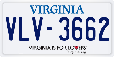 VA license plate VLV3662