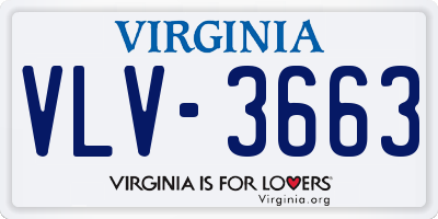 VA license plate VLV3663