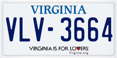 VA license plate VLV3664