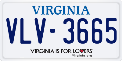 VA license plate VLV3665