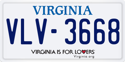 VA license plate VLV3668