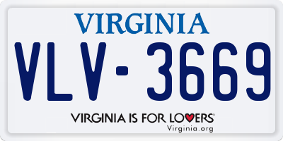 VA license plate VLV3669