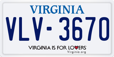 VA license plate VLV3670