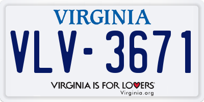 VA license plate VLV3671