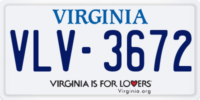 VA license plate VLV3672