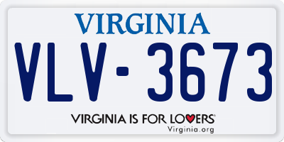 VA license plate VLV3673