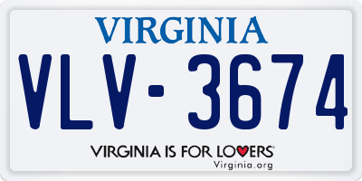 VA license plate VLV3674