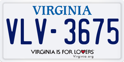 VA license plate VLV3675