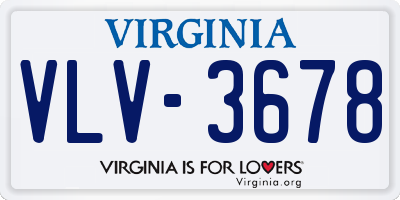 VA license plate VLV3678