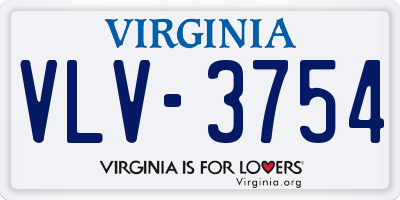 VA license plate VLV3754