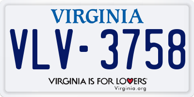 VA license plate VLV3758