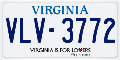 VA license plate VLV3772