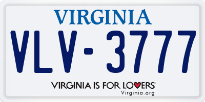 VA license plate VLV3777