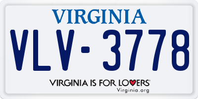 VA license plate VLV3778