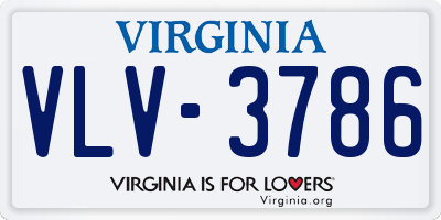 VA license plate VLV3786