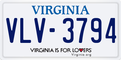 VA license plate VLV3794