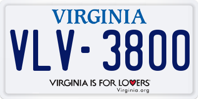VA license plate VLV3800