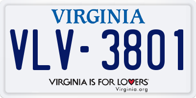VA license plate VLV3801