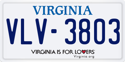 VA license plate VLV3803