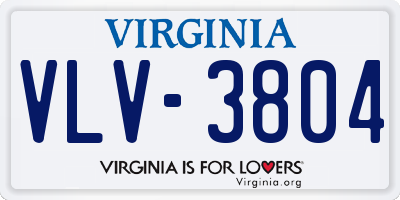 VA license plate VLV3804