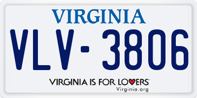 VA license plate VLV3806