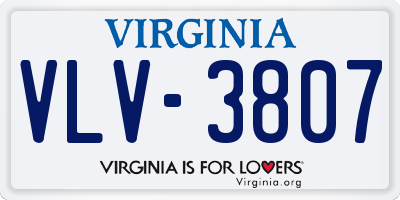 VA license plate VLV3807