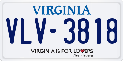 VA license plate VLV3818