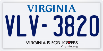 VA license plate VLV3820