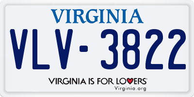 VA license plate VLV3822
