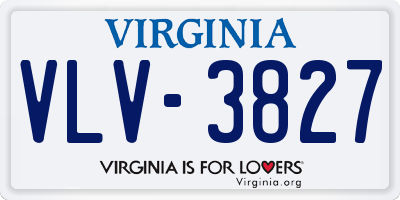 VA license plate VLV3827