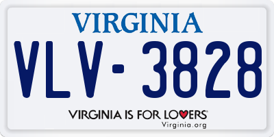 VA license plate VLV3828