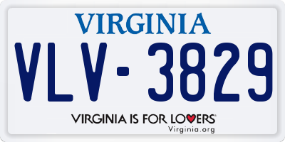 VA license plate VLV3829