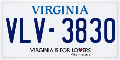 VA license plate VLV3830