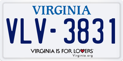 VA license plate VLV3831