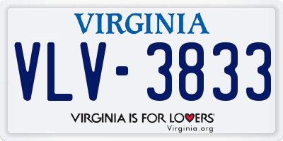 VA license plate VLV3833