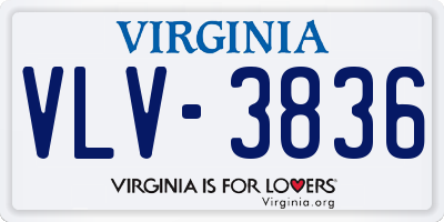 VA license plate VLV3836