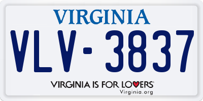 VA license plate VLV3837