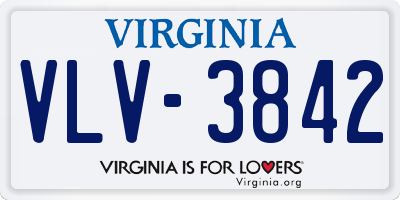 VA license plate VLV3842