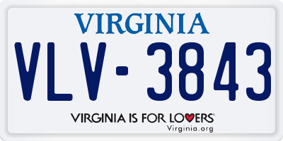 VA license plate VLV3843