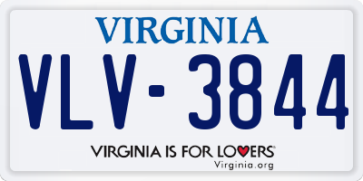 VA license plate VLV3844
