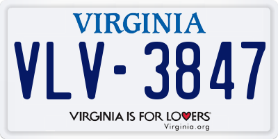 VA license plate VLV3847