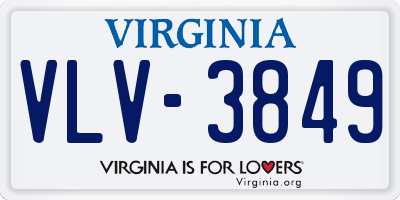 VA license plate VLV3849