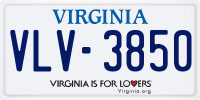 VA license plate VLV3850